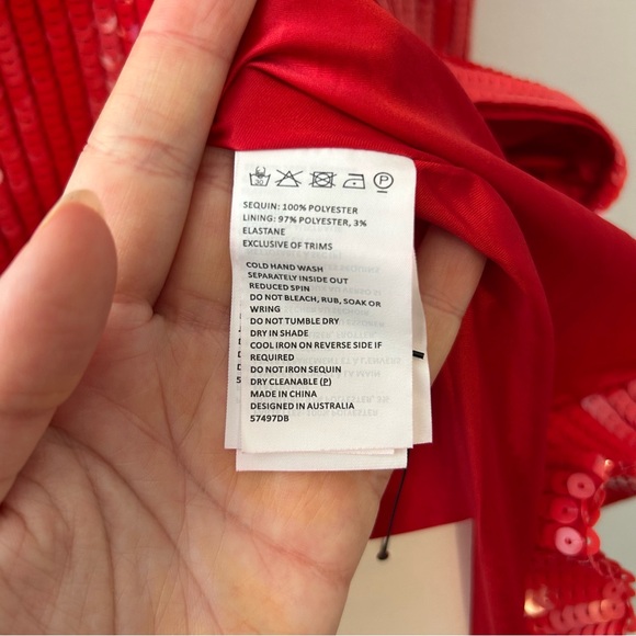 Bardot Beckett Sequin Midi Dress in Lipstick Red NWT Size 4 - Picture 10 of 15